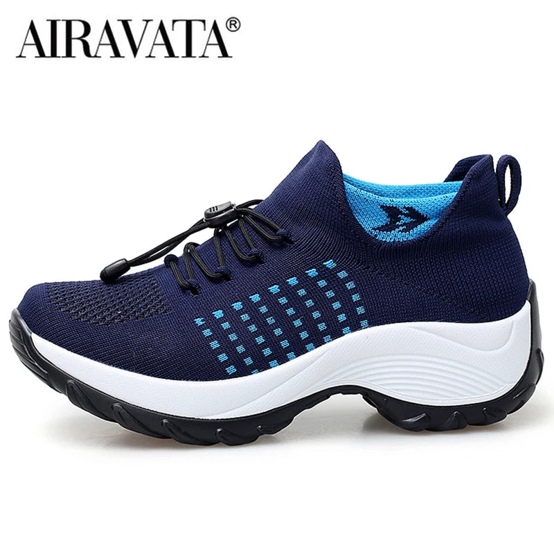 Women’s Breathable Fly-Weaving Walking Sneakers – Non-Slip Casual Shoes
